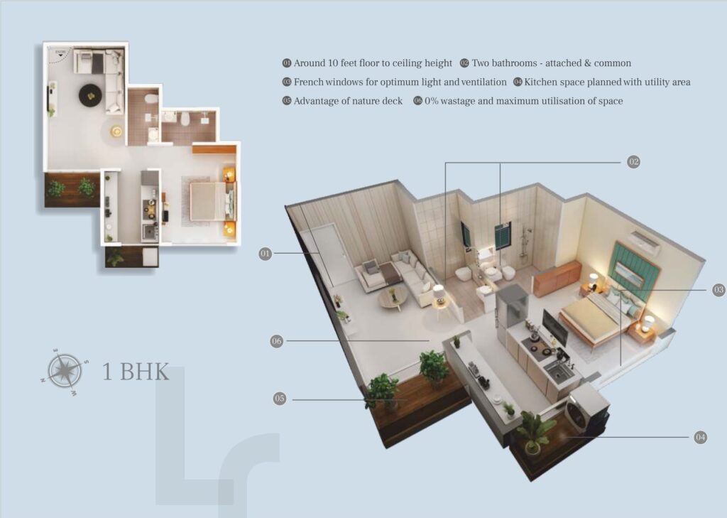 LA mer one Panvel 1 bhk unit plan